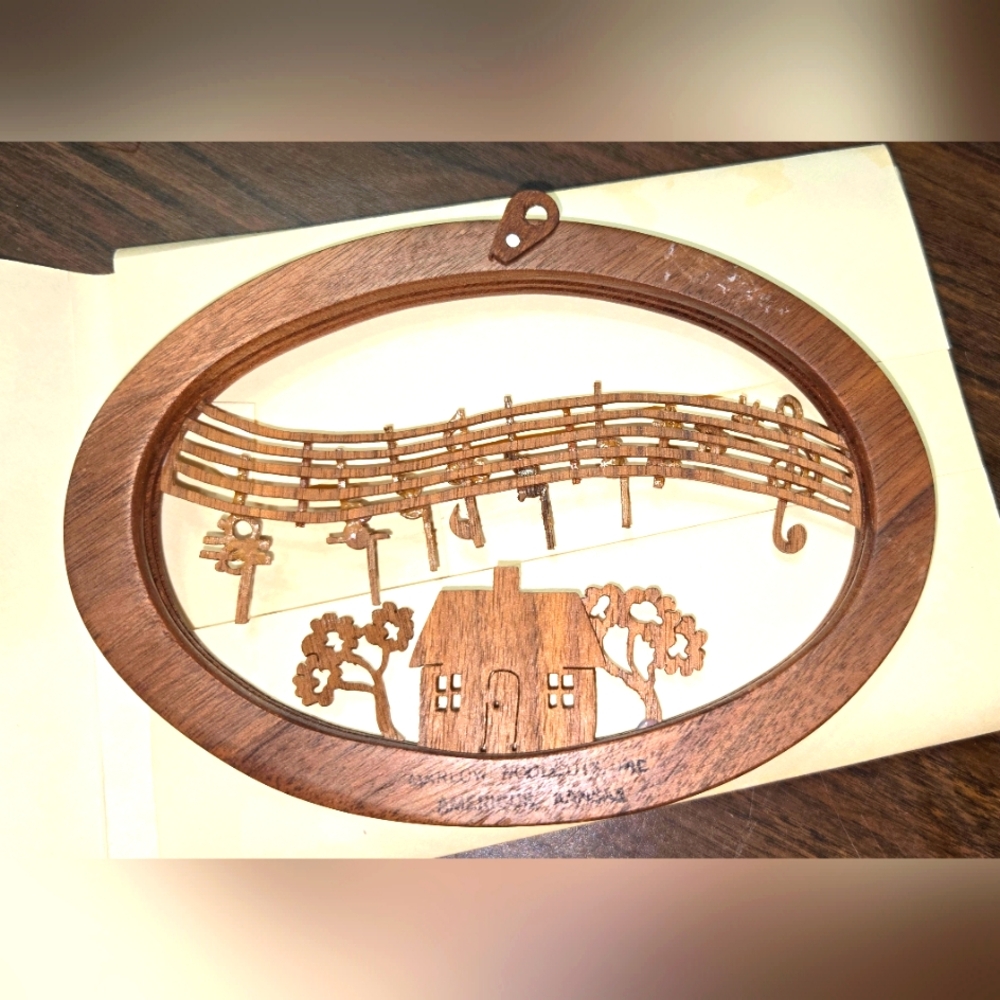 Vintage Marlow woodcuts silent night wall hanging